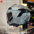 EVO RS10 Silver Carbon helmet, left side view showing the RS10 decal and ECE R22-06 label