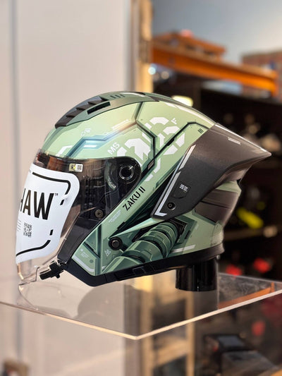 Gracshaw Gundam Collectors Zaku Green Open Face Helmet